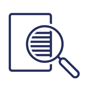 trasnparenct A document with a magnifying glass revealing it's text